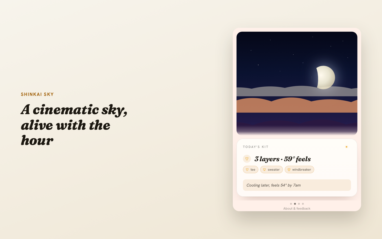 Shinkai Sky showing a night forecast.
